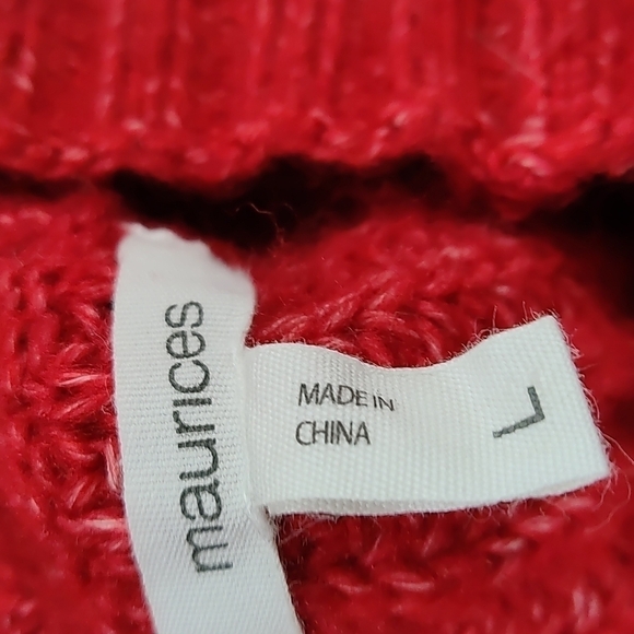 Maurices women's red long  sleeve sweater Size: L - Picture 3 of 8